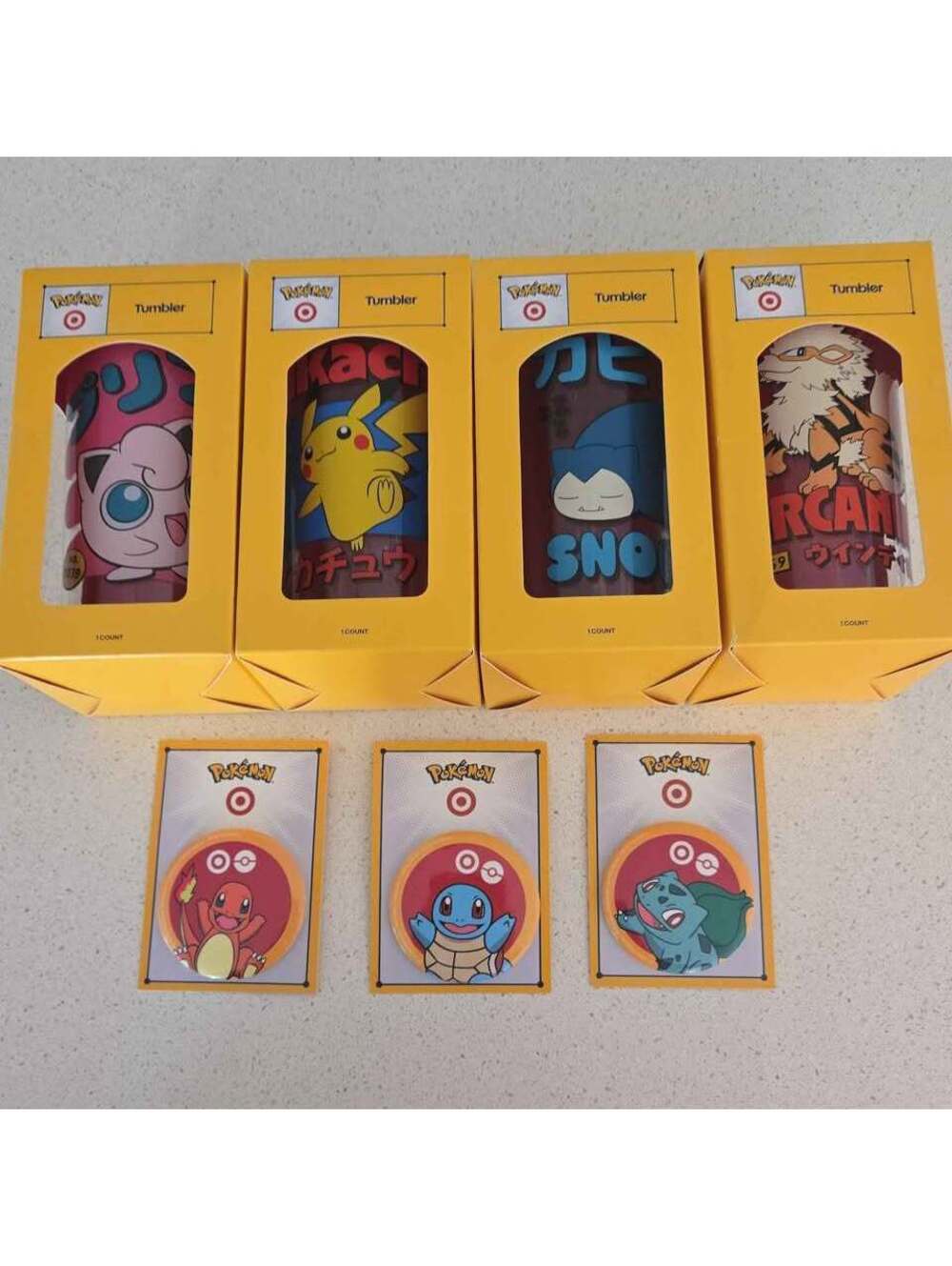 Pokémon Special Target Edition Tumbler Set with 3 Button Set